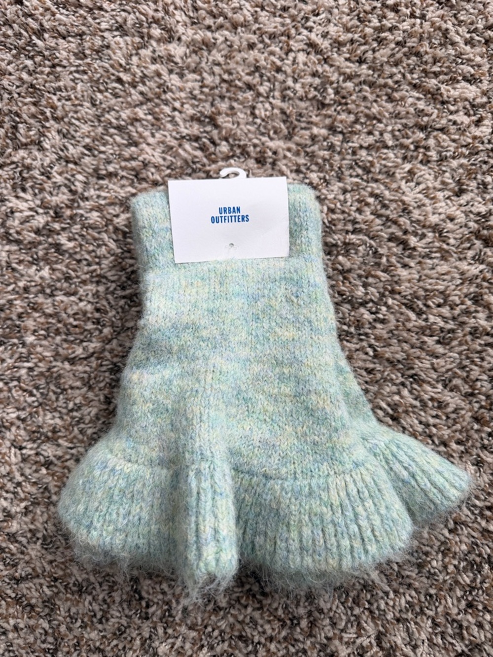 Urban Outfitters Mint Speckled Knee-High Socks with Ruffle - Picture 3 of 4
